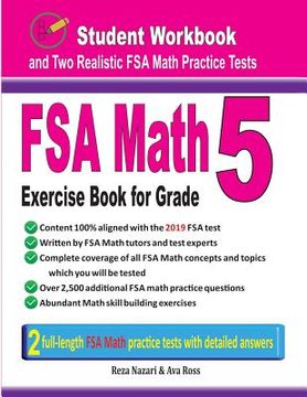 portada FSA Math Exercise Book for Grade 5: Student Workbook and Two Realistic FSA Math Tests (en Inglés)