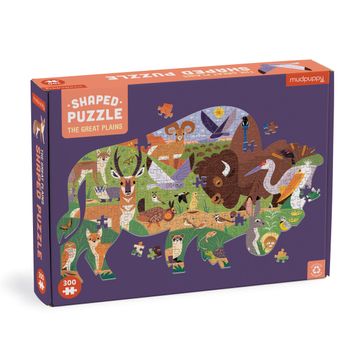 portada The Great Plains 300 Piece Shaped Scene Puzzle From Mudpuppy, Colorful and fun Illustrations, Provides Hours of Puzzling Fun, Perfect for Ages 7+, Puzzle Image Insert Included