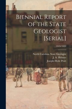 portada Biennial Report of the State Geologist [serial]; 1919/1920 (in English)