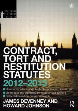 portada contract, tort and restitution statutes 2012-2013 (en Inglés)