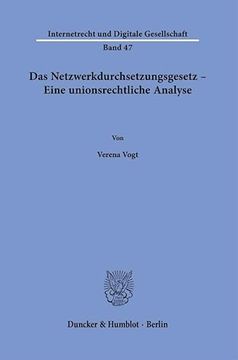 portada Das Netzwerkdurchsetzungsgesetz - Eine Unionsrechtliche Analyse (en Alemán)