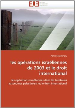 portada Les Operations Israeliennes de 2003 Et Le Droit International