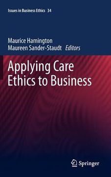 portada applying care ethics to business (en Inglés)