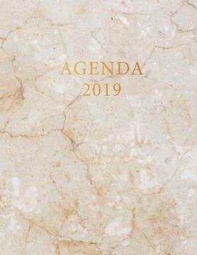 portada Agenda 2019: Élégant et Pratique Marbre Blanc et Or Agenda organiseur pour ton quotidien 52 Semaines Janvier à Décembre 2019 (en Francés)