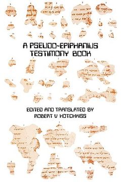 portada a pseudo-epiphanius testimony book (in English)