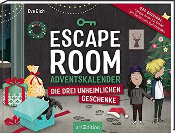 portada Escape Room. Die Drei Unheimlichen Geschenke. Der Adventskalender für Kinder von eva Eich: Löse 24 Rätsel und Öffne den Ausgang (in German)