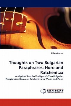 portada thoughts on two bulgarian paraphrases: horo and ratchenitza (en Inglés)
