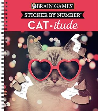 portada Brain Games - Sticker by Number: Cat-Itude (en Inglés)