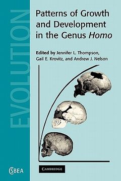 portada Patterns of Growth and Development in the Genus Homo Paperback (Cambridge Studies in Biological and Evolutionary Anthropology) 