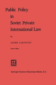portada Public Policy in Soviet Private International Law (en Inglés)