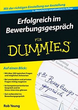 portada Erfolgreich im Bewerbungsgesprach fur Dummies (en Alemán)