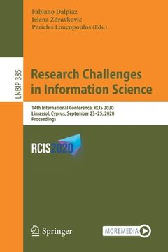 portada Research Challenges in Information Science: 14th International Conference, Rcis 2020, Limassol, Cyprus, September 23-25, 2020, Proceedings (en Inglés)