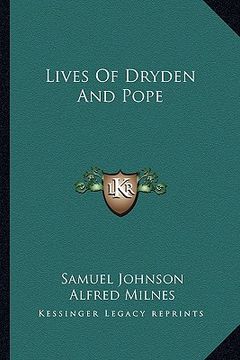 portada lives of dryden and pope (in English)