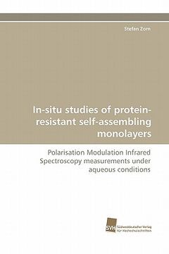 portada in-situ studies of protein-resistant self-assembling monolayers (en Inglés)