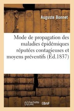 portada Du Mode de Propagation Des Maladies Épidémiques Réputées Contagieuses, Moyens Préventifs