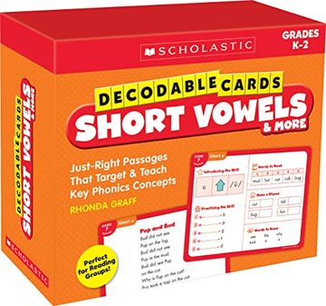portada Decodable Cards: Short Vowels & More: Just-Right Passages That Target & Teach key Phonics Concepts (en Inglés)
