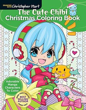 portada The Cute Chibi Christmas Coloring Book: Adorable Manga Characters to Color 
