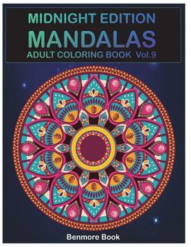 portada Midnight Edition Mandala: Adult Coloring Book 50 Mandala Images Stress Management Coloring Book For Relaxation, Meditation, Happiness and Relief (en Inglés)