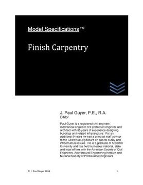 portada Model Specifications: Finish Carpentry (en Inglés)