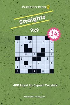 portada Puzzles for Brain Straights - 400 Hard to Expert 9x9 vol. 14 (en Inglés)