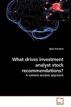 portada what drives investment analyst stock recommendations? (en Inglés)