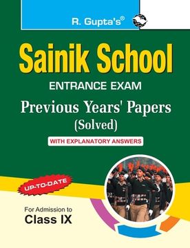 portada Sainik School: Previous Years' Papers (Paper I & II) with Explanatory Answers (For Class IX) (en Inglés)