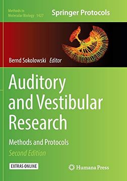 portada Auditory and Vestibular Research: Methods and Protocols (Methods in Molecular Biology, 1427) (in English)