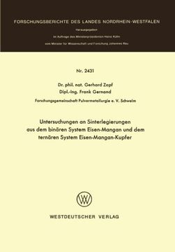 portada Untersuchungen an Sinterlegierungen aus dem binären System Eisen-Mangan und dem ternären System Eisen-Mangan-Kupfer (Forschungsberichte des Landes Nordrhein-Westfalen) (German Edition)