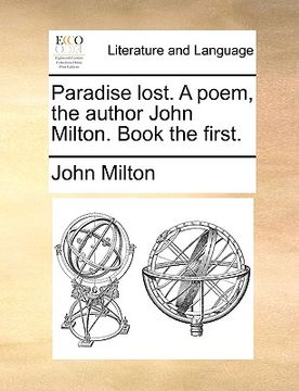 portada Paradise Lost. a Poem, the Author John Milton. Book the First. (en Latin)