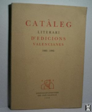 portada Catàleg Literari D'edicions Valencianes. 1985 - 1992