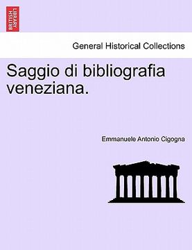 portada Saggio di bibliografia veneziana. (en Italiano)