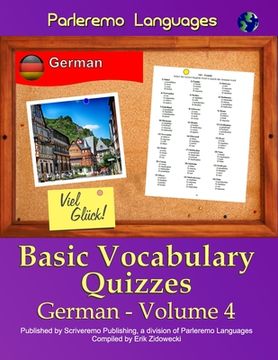 portada Parleremo Languages Basic Vocabulary Quizzes German - Volume 4 (en Alemán)