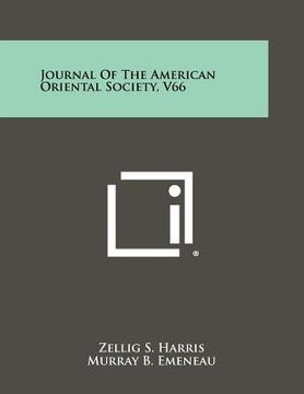 portada journal of the american oriental society, v66 (in English)