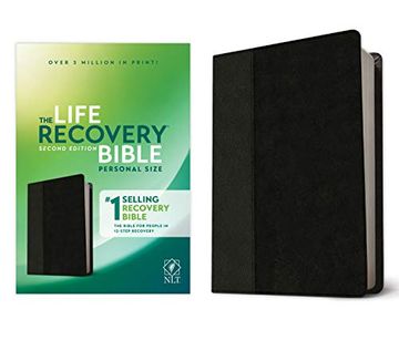 portada Nlt Life Recovery Bible, Second Edition Personal Size, Black (en Inglés)