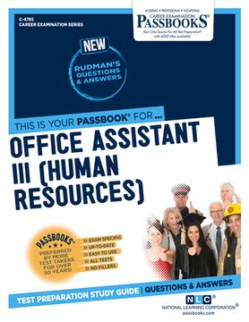 portada Office Assistant III (Human Resources) (C-4785): Passbooks Study Guide Volume 4785