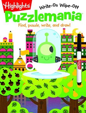 portada Puzzlemania (R): Find, Puzzle, Write, and Draw! (Highlights (Tm) Write-On Wipe-Off Activity Books) 
