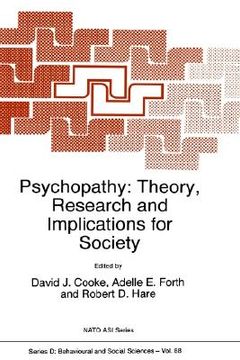 portada psychopathy: theory, research and implications for society (in English)