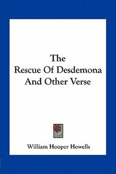 portada the rescue of desdemona and other verse (en Inglés)