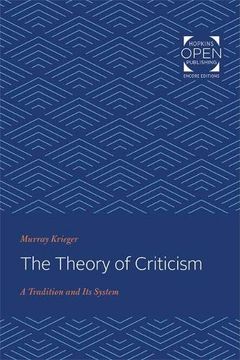portada The Theory of Criticism: A Tradition and its System (en Inglés)