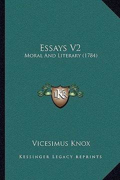 portada essays v2: moral and literary (1784) (en Inglés)