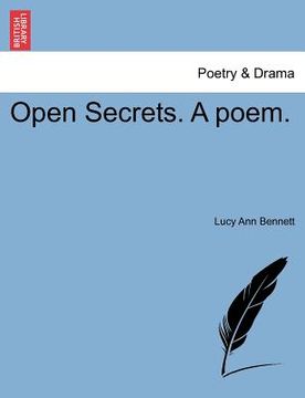 portada open secrets. a poem.