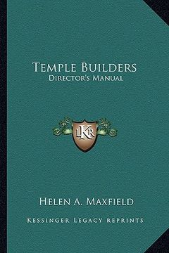 portada temple builders: director's manual (in English)