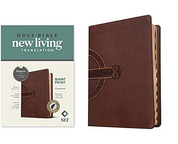 portada Nlt Compact Giant Print Bible, Filament Enabled Edition (Red Letter, Leatherlike, Mahogany Celtic Cross, Indexed) (in English)