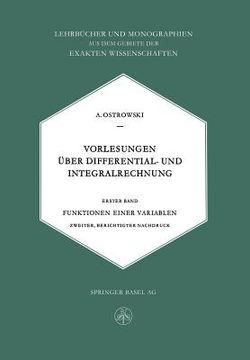 portada Vorlesungen Über Differential- Und Integralrechnung: Funktionen Einer Variablen (en Alemán)
