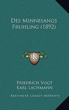 portada Des Minnesangs Fruhling (1892) (in German)