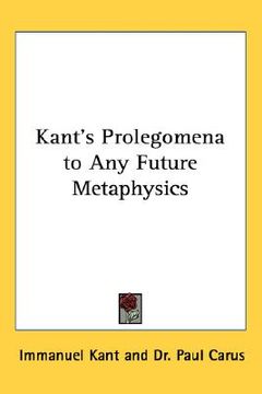 portada kant's prolegomena to any future metaphysics
