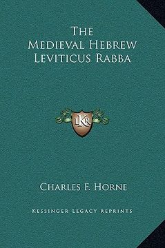 portada the medieval hebrew leviticus rabba (en Inglés)