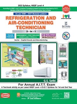 portada Refrigeration & AC 3-In-1 Th./Asst./Model Papers (Nsqf -4 Syll.) 1st & 2nd Yr. (in English)