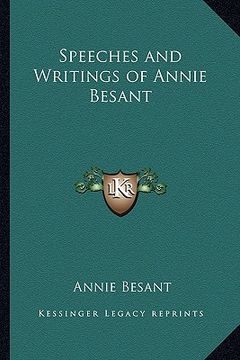 portada speeches and writings of annie besant