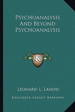 portada psychoanalysis and beyond psychoanalysis (in English)